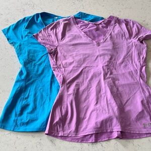 Under Armour Women's V-Neck Active Tees - Purple/Pink & Blue